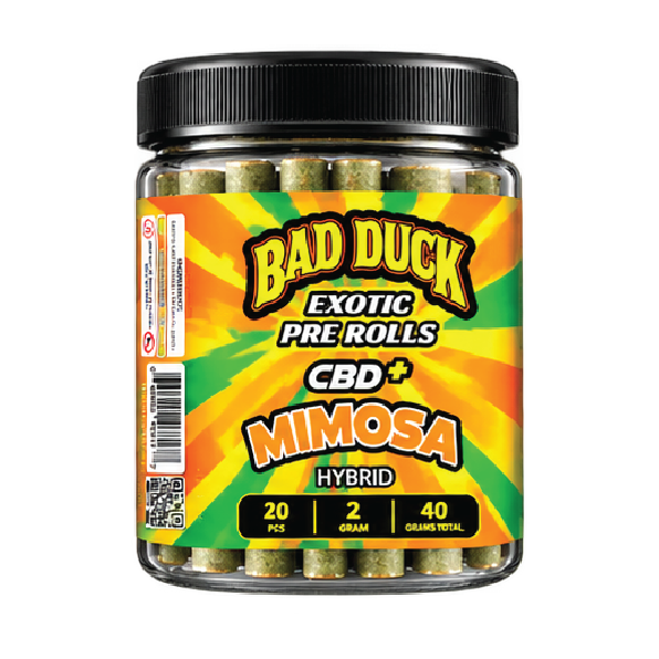 Bad Duck Exotic Pre-Rolls CBD+ Mimosa Hybrid – 20 Pack, 40g