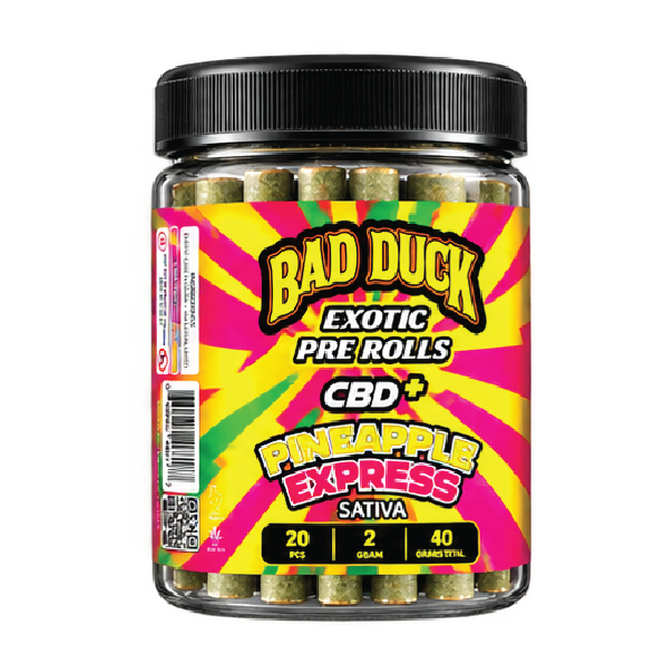 Bad Duck Exotic Pre-Rolls CBD+ Pineapple Express Sativa – 20 Pack, 40g