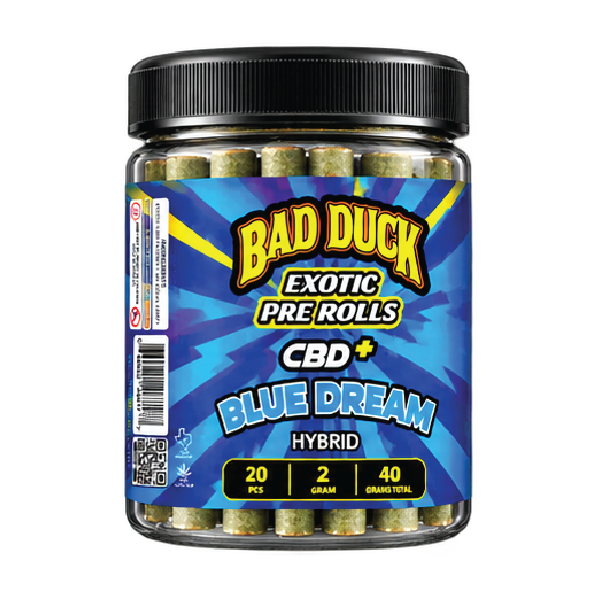 Bad Duck Exotic Pre-Rolls CBD+ Blue Dream Hybrid – 20 Pack, 40g