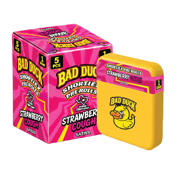 Bad Duck Strawberry CoughSativa Shortiez Pre-Rolls – 5 Pack