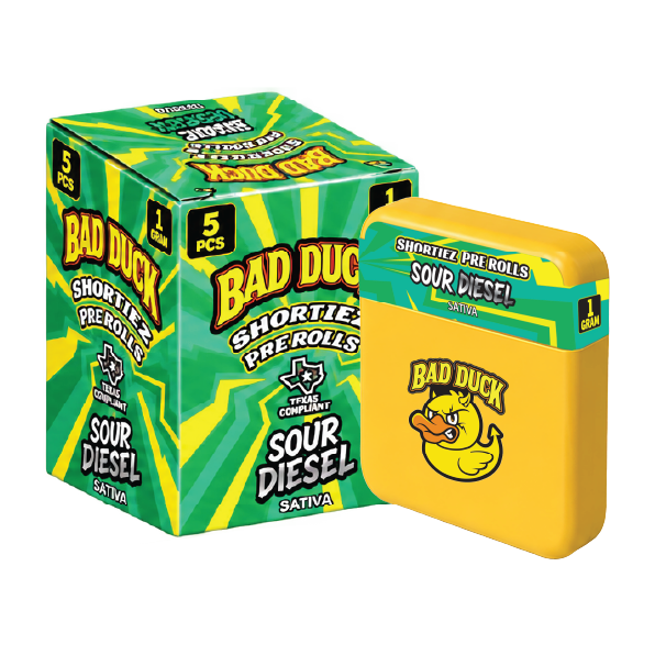 Bad Duck Sour Diesel Sativa Shortiez Pre-Rolls – 5 Pack