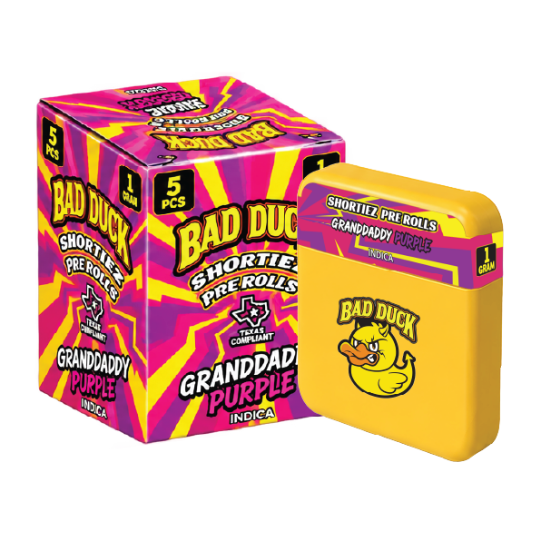 Bad Duck GrandDaddy Purple Indica Shortiez Pre-Rolls – 5 Pack